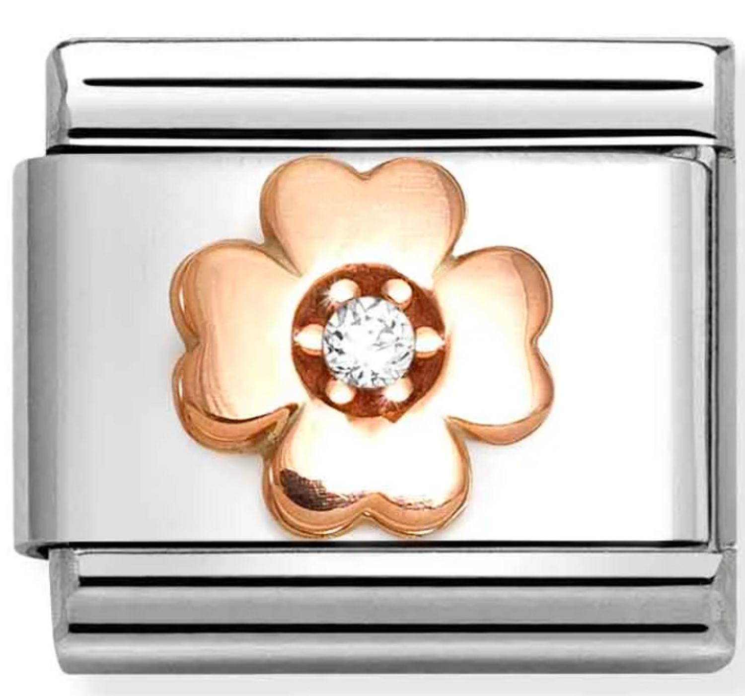 Nomination Link 9K Rose Gold Czterolistna koniczyna z cyrkonią 430305 43.png